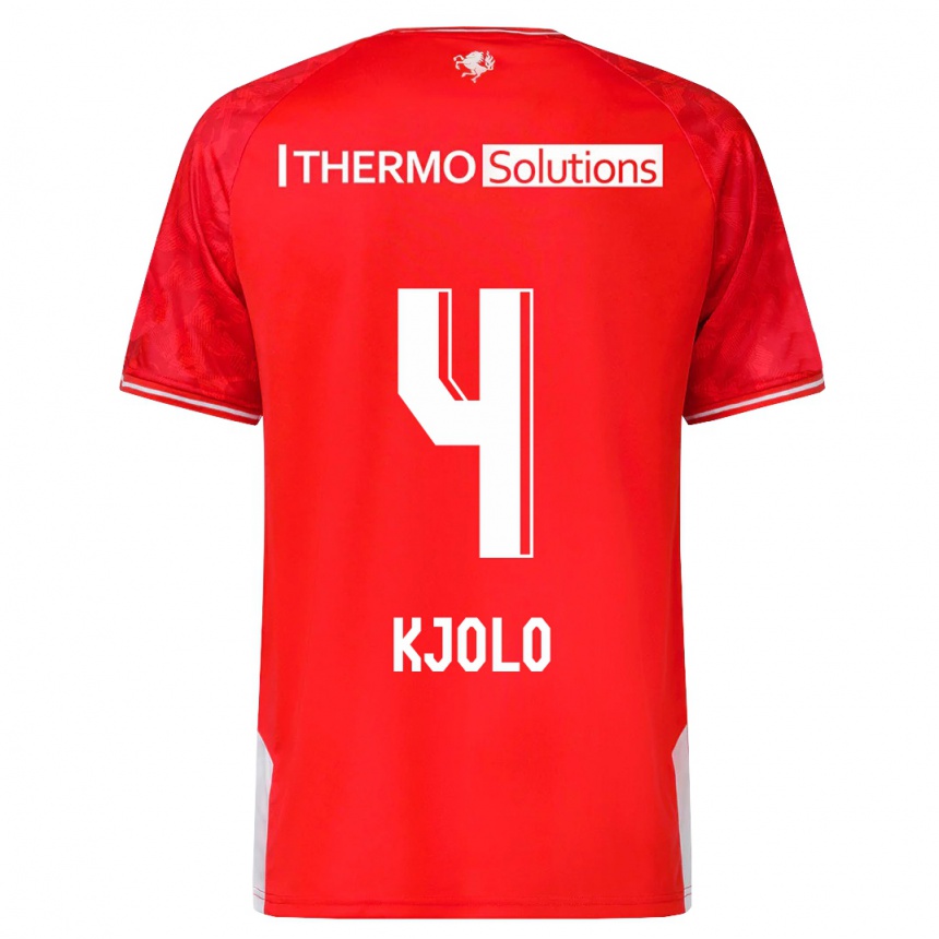 Vyrai Mathias Kjølø #4 Raudona Namų Marškinėliai 2023/24 T-Shirt