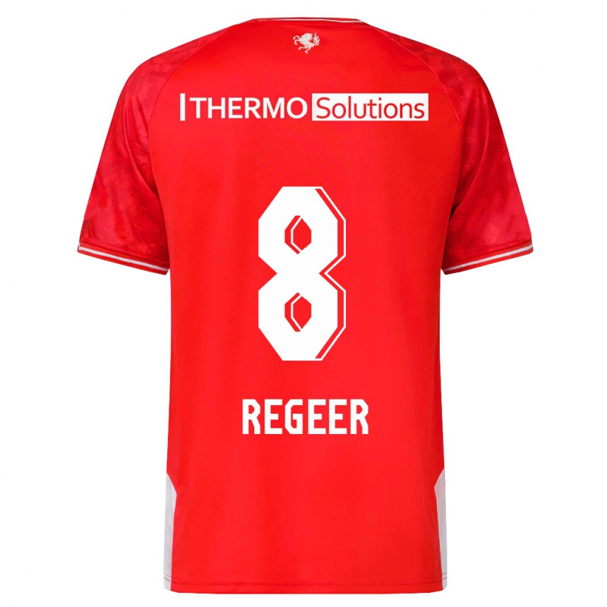 Vyrai Youri Regeer #8 Raudona Namų Marškinėliai 2023/24 T-Shirt