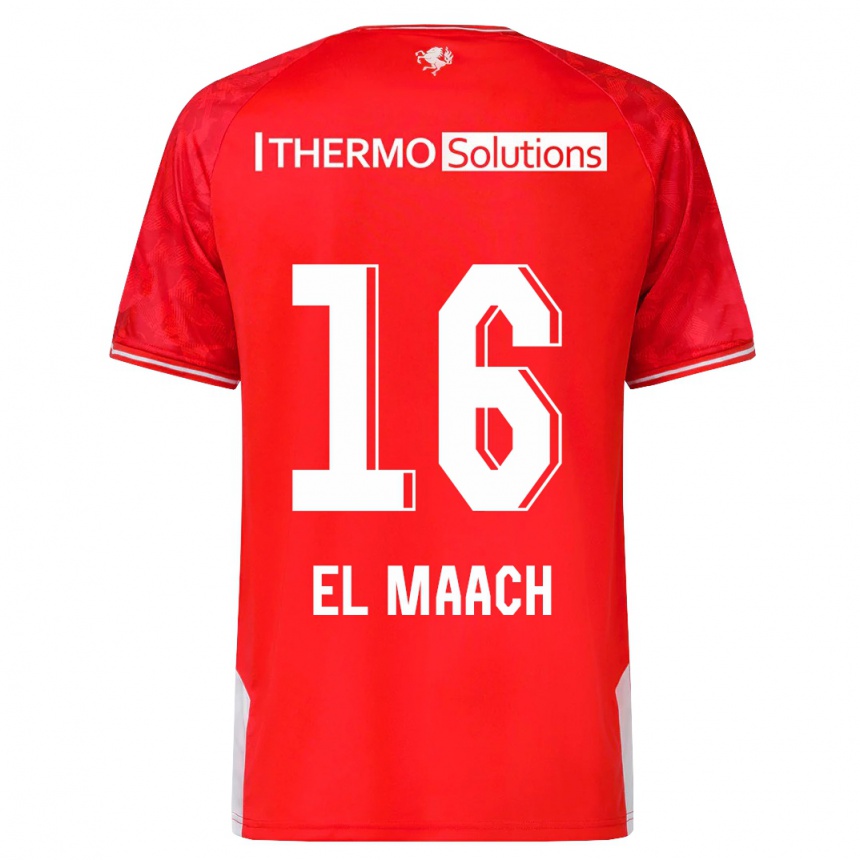 Vyrai Issam El Maach #16 Raudona Namų Marškinėliai 2023/24 T-Shirt