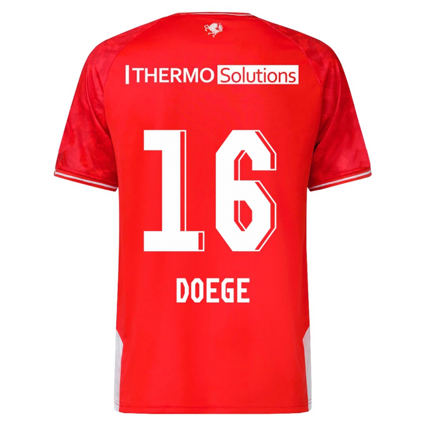 Vyrai Leonie Doege #16 Raudona Namų Marškinėliai 2023/24 T-Shirt