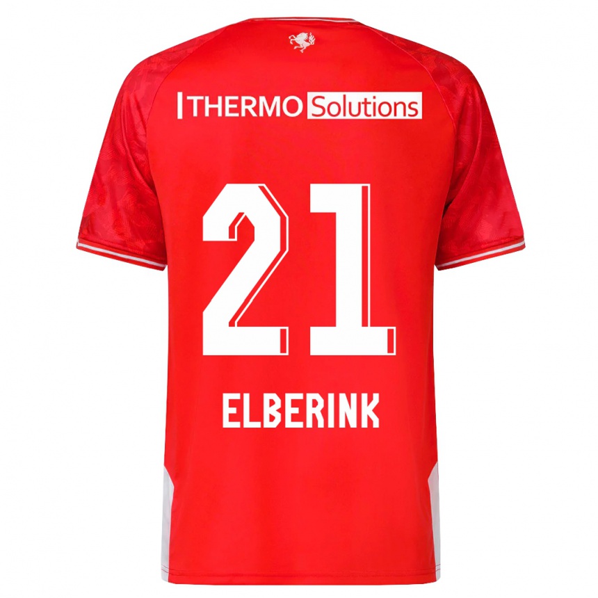 Vyrai Eva Oude Elberink #21 Raudona Namų Marškinėliai 2023/24 T-Shirt