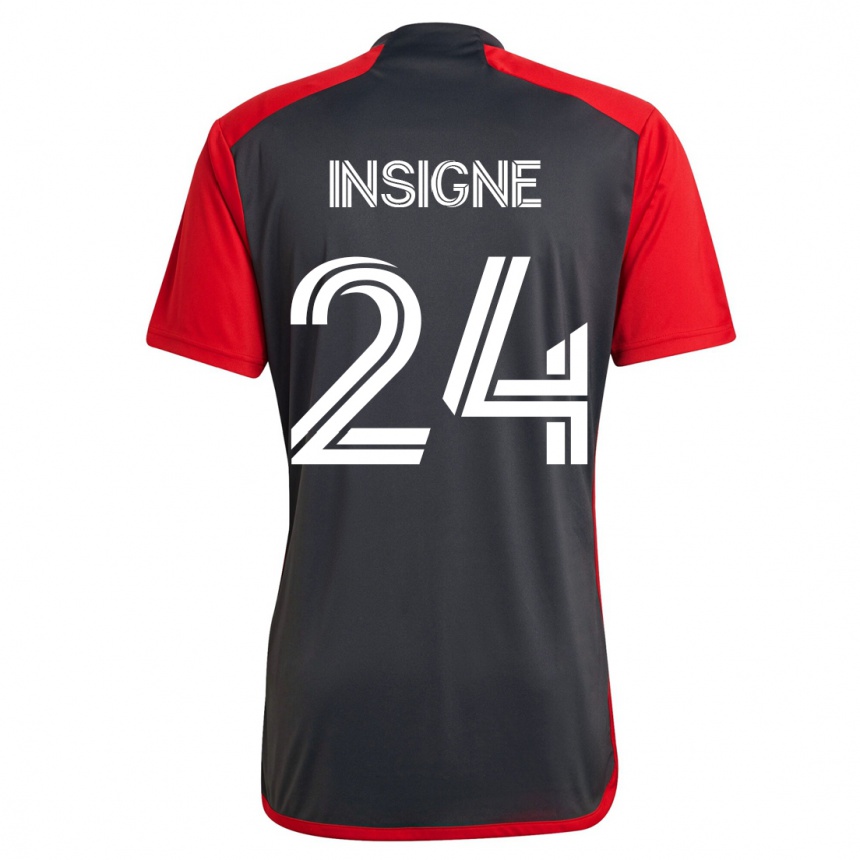 Vyrai Lorenzo Insigne #24 Pilka Namų Marškinėliai 2023/24 T-Shirt