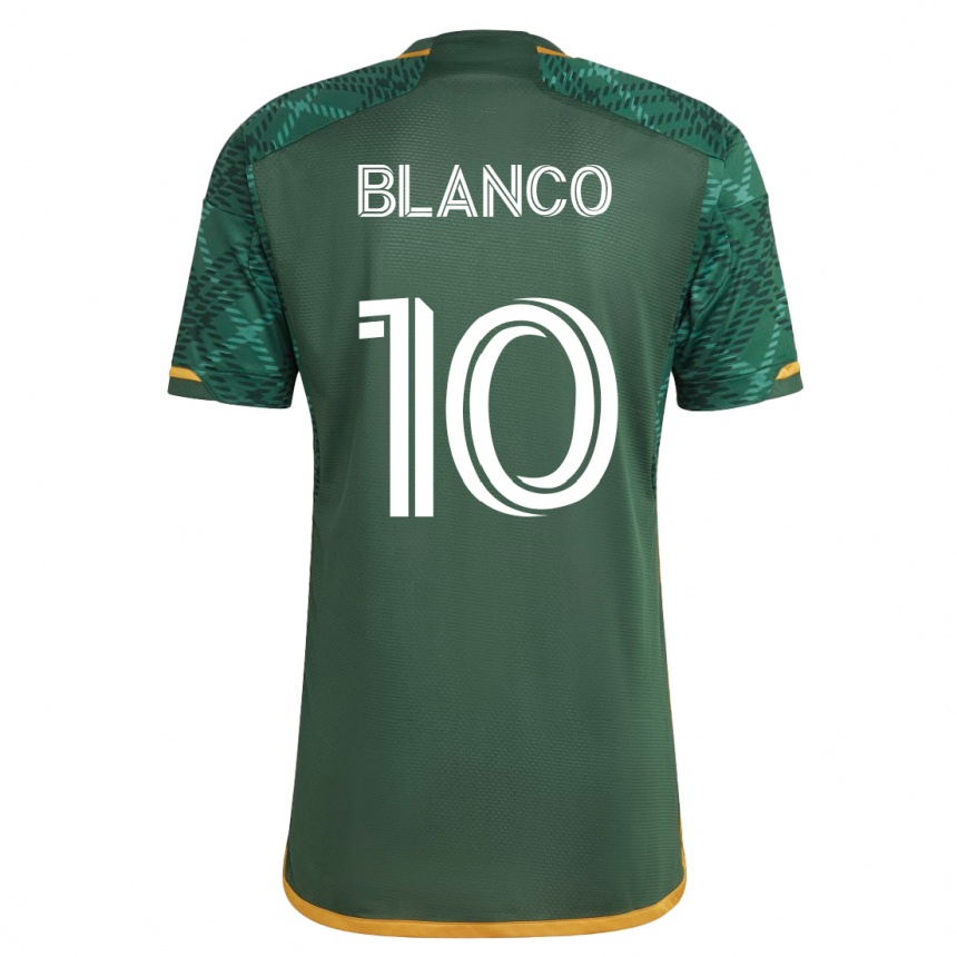 Vyrai Sebastián Blanco #10 Žalias Namų Marškinėliai 2023/24 T-Shirt
