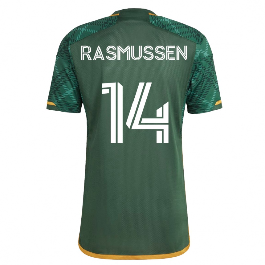 Vyrai Justin Rasmussen #14 Žalias Namų Marškinėliai 2023/24 T-Shirt