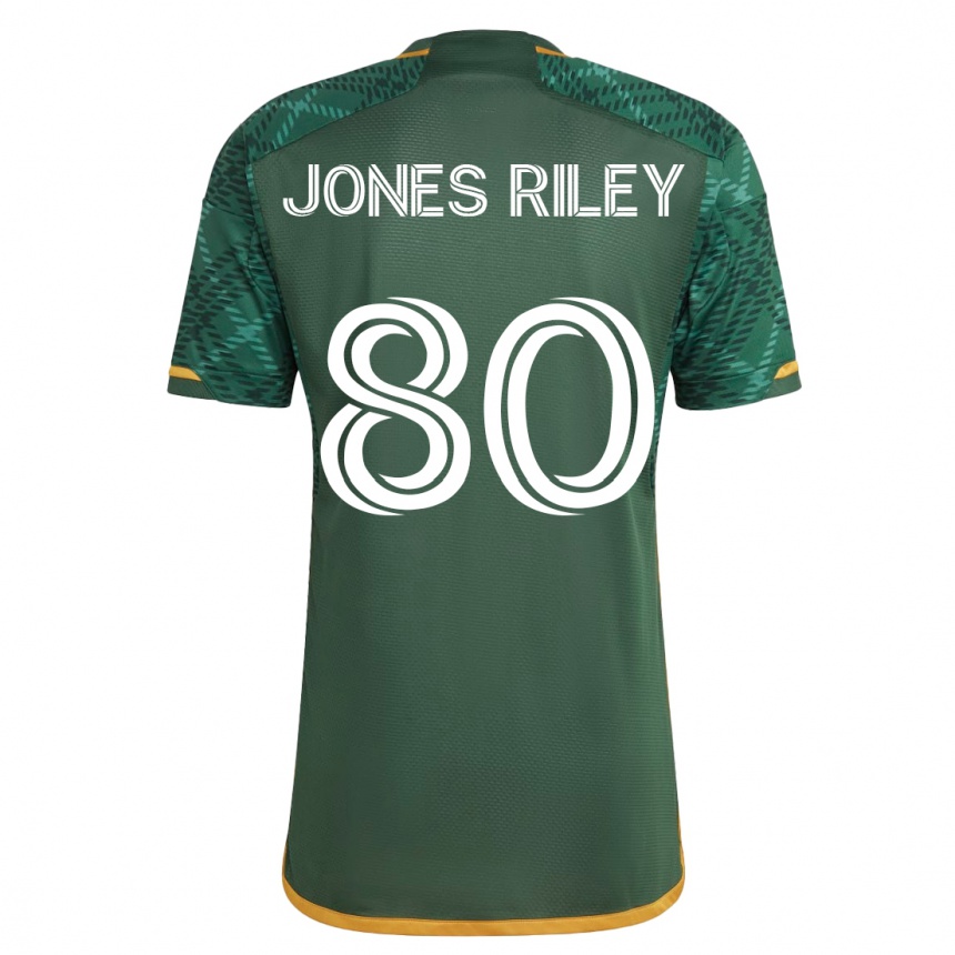 Vyrai Jaden Jones-Riley #80 Žalias Namų Marškinėliai 2023/24 T-Shirt