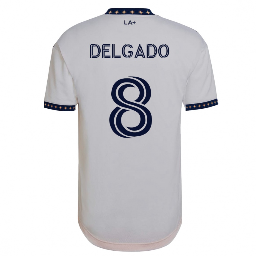 Vyrai Mark Delgado #8 Baltas Namų Marškinėliai 2023/24 T-Shirt