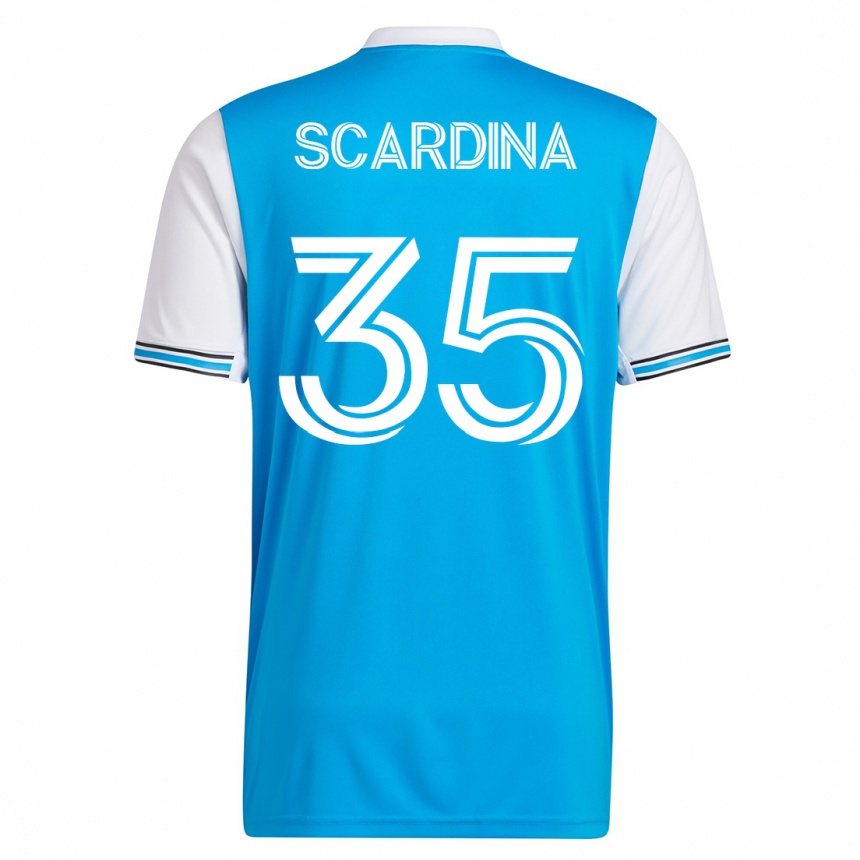 Vyrai Nick Scardina #35 Mėlyna Namų Marškinėliai 2023/24 T-Shirt