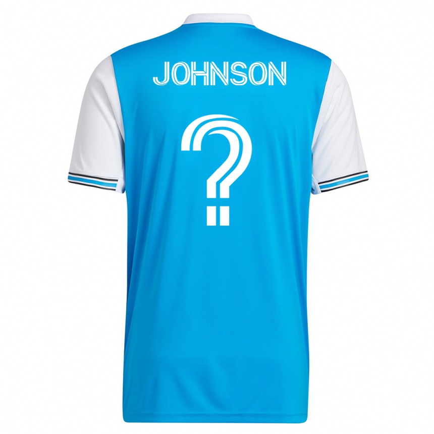 Vyrai Tate Johnson #0 Mėlyna Namų Marškinėliai 2023/24 T-Shirt