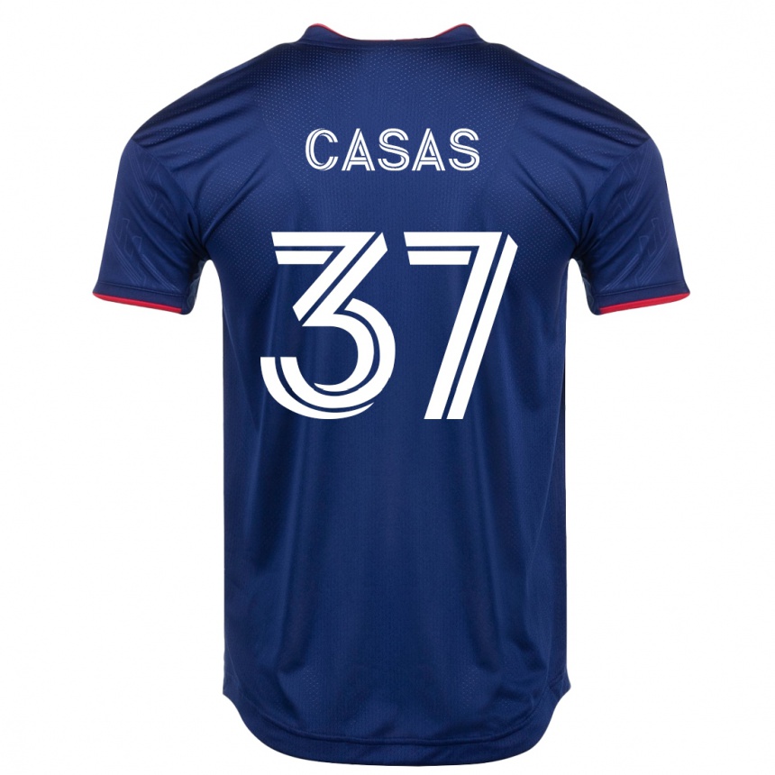 Vyrai Javier Casas #37 Karinis Jūrų Laivynas Namų Marškinėliai 2023/24 T-Shirt
