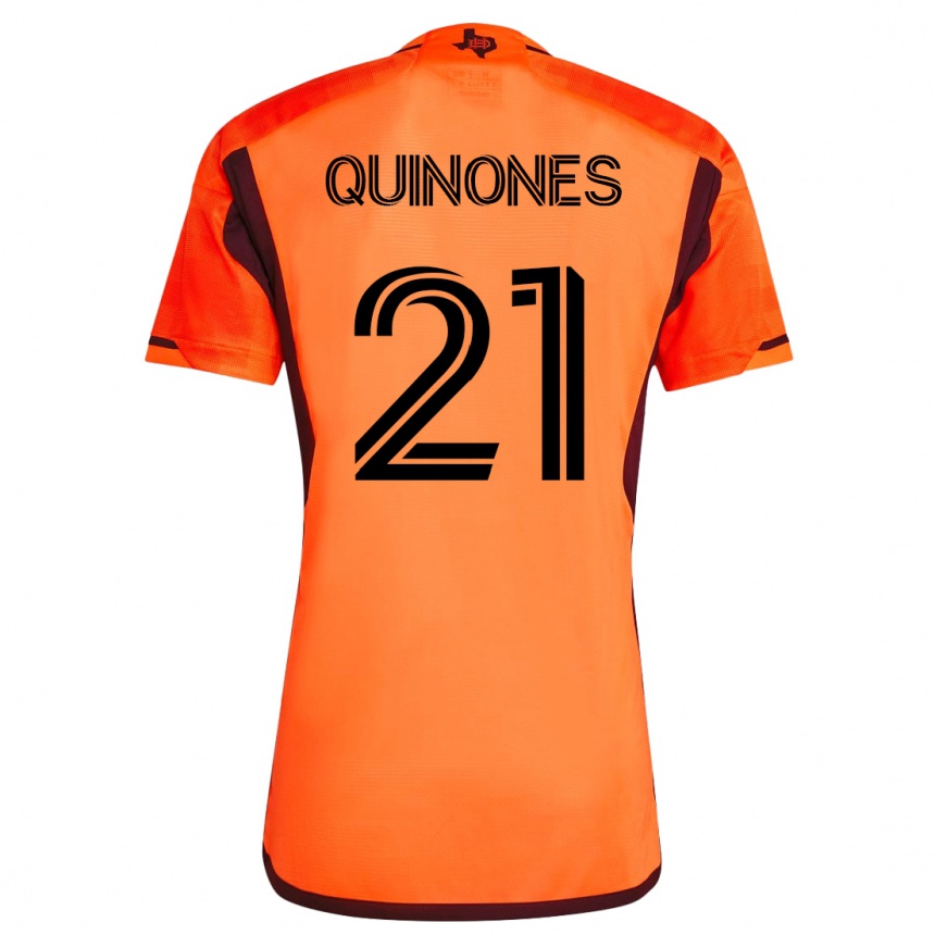 Vyrai Nelson Quiñónes #21 Oranžinė Namų Marškinėliai 2023/24 T-Shirt