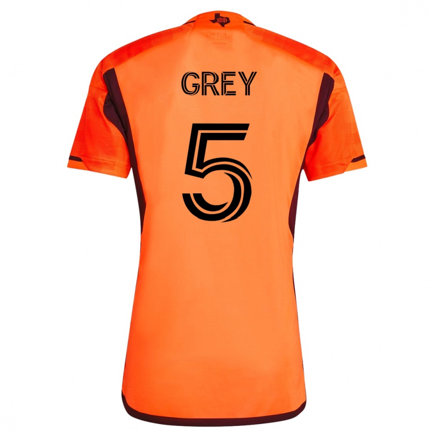 Vyrai Omar Grey #5 Oranžinė Namų Marškinėliai 2023/24 T-Shirt