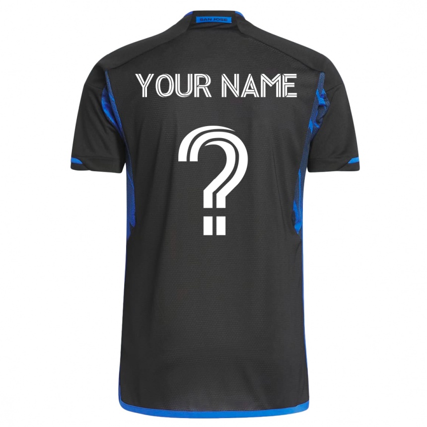 Vyrai Jūsų Vardas #0 Mėlyna Juoda Namų Marškinėliai 2023/24 T-Shirt