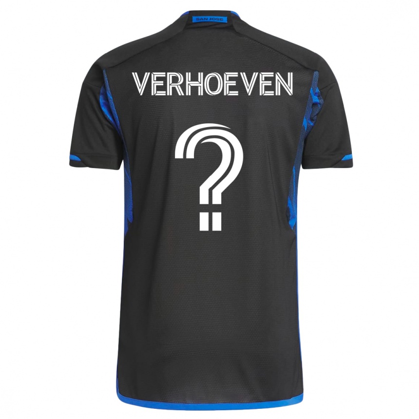 Vyrai Oscar Verhoeven #0 Mėlyna Juoda Namų Marškinėliai 2023/24 T-Shirt