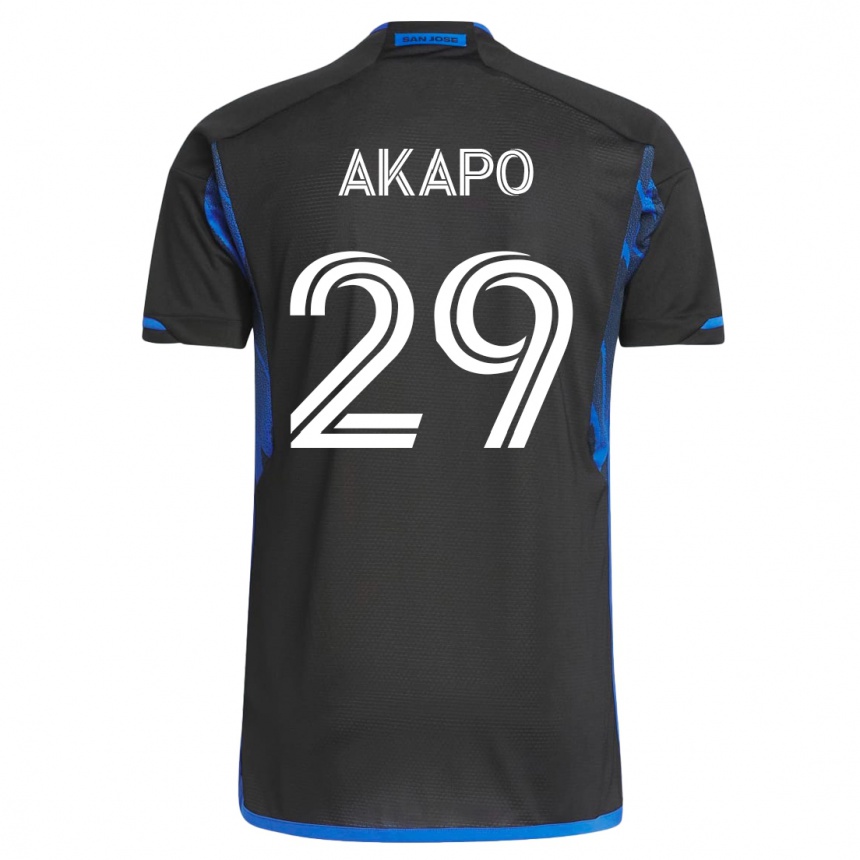 Vyrai Carlos Akapo #29 Mėlyna Juoda Namų Marškinėliai 2023/24 T-Shirt