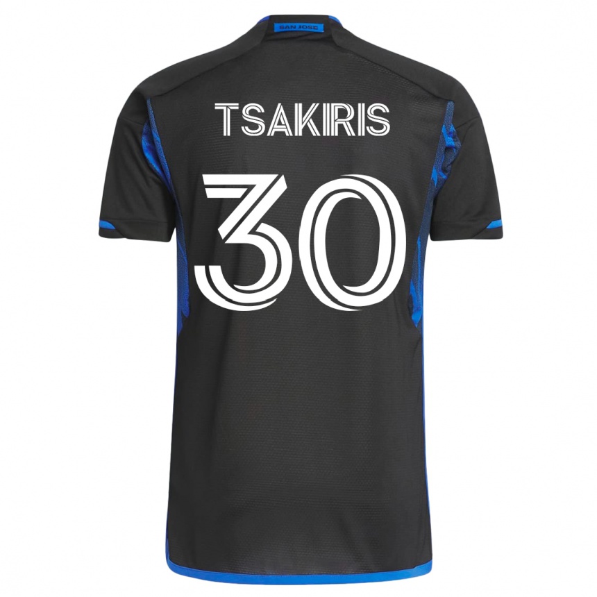 Vyrai Niko Tsakiris #30 Mėlyna Juoda Namų Marškinėliai 2023/24 T-Shirt