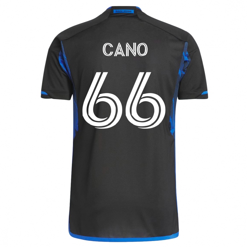 Vyrai Alejandro Cano #66 Mėlyna Juoda Namų Marškinėliai 2023/24 T-Shirt