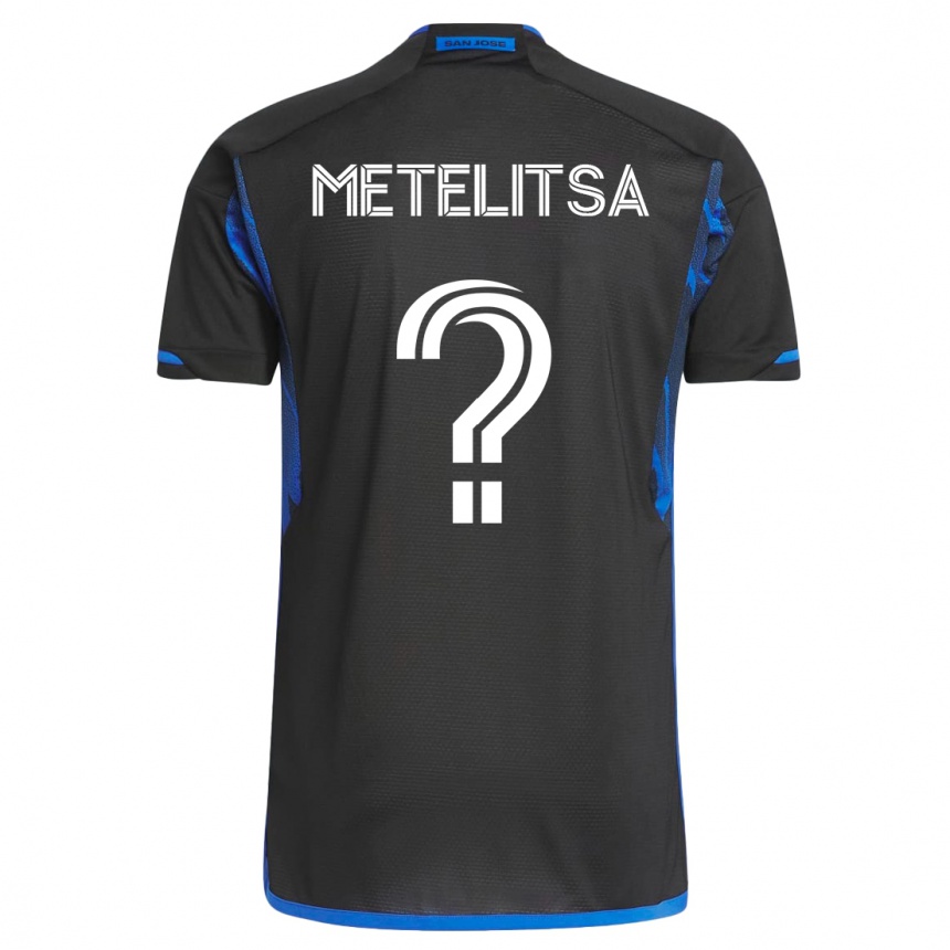 Vyrai Christian Metelitsa #0 Mėlyna Juoda Namų Marškinėliai 2023/24 T-Shirt