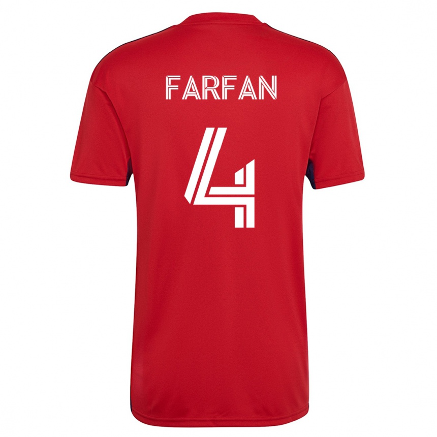 Vyrai Marco Farfán #4 Raudona Namų Marškinėliai 2023/24 T-Shirt