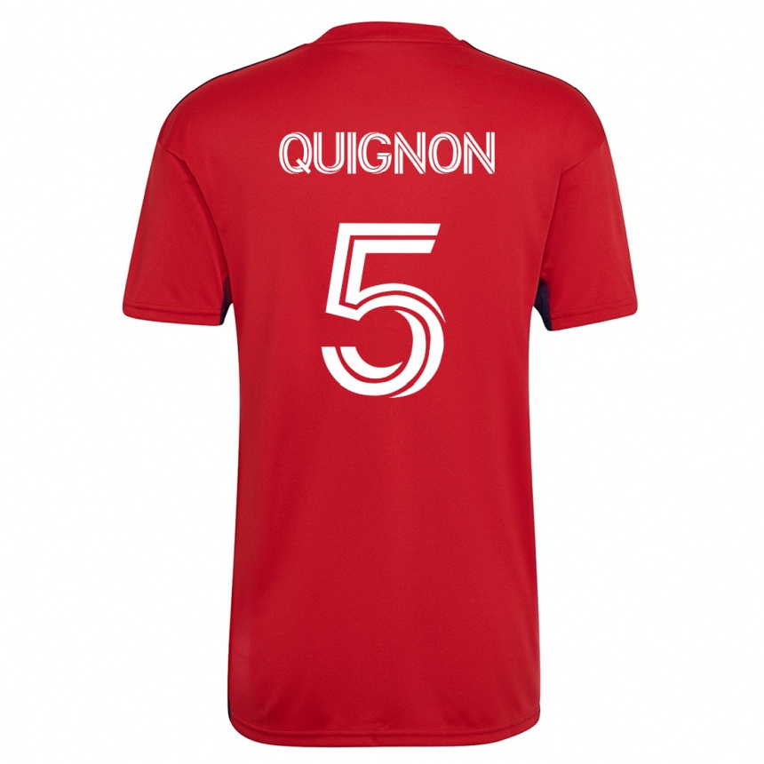 Vyrai Facundo Quignón #5 Raudona Namų Marškinėliai 2023/24 T-Shirt