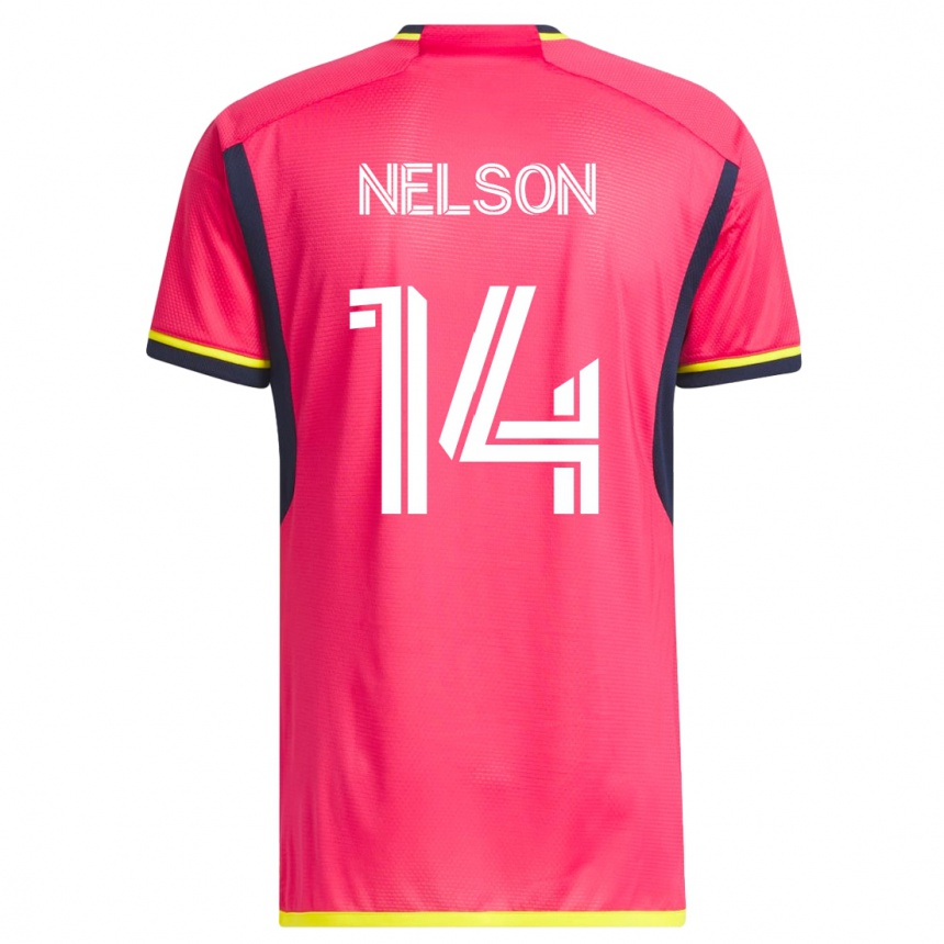 Vyrai John Nelson #14 Rožinis Namų Marškinėliai 2023/24 T-Shirt