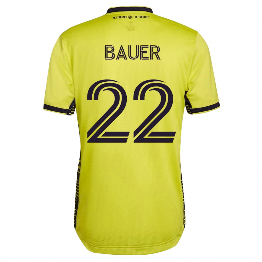 Vyrai Josh Bauer #22 Geltona Namų Marškinėliai 2023/24 T-Shirt