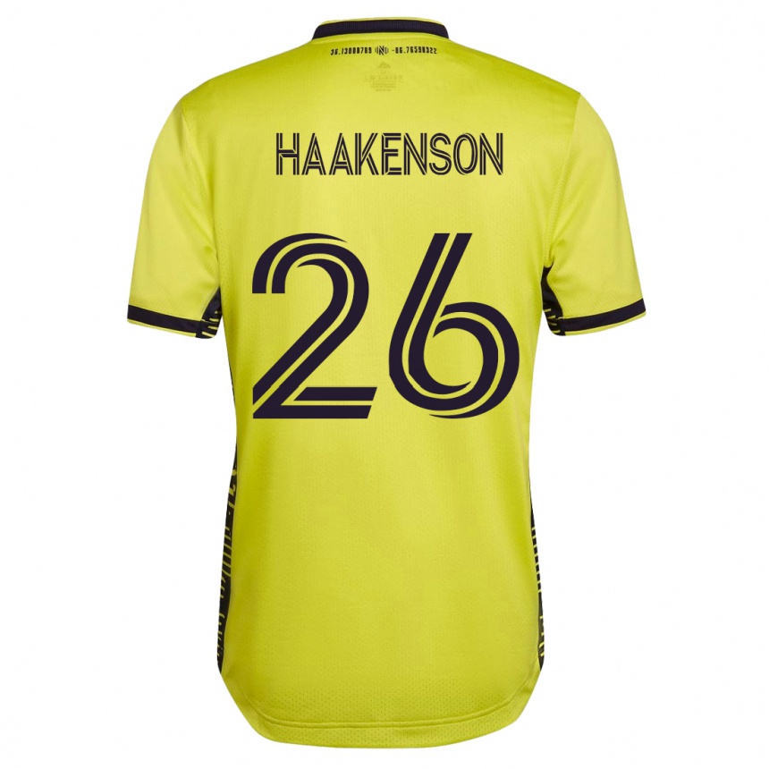 Vyrai Luke Haakenson #26 Geltona Namų Marškinėliai 2023/24 T-Shirt