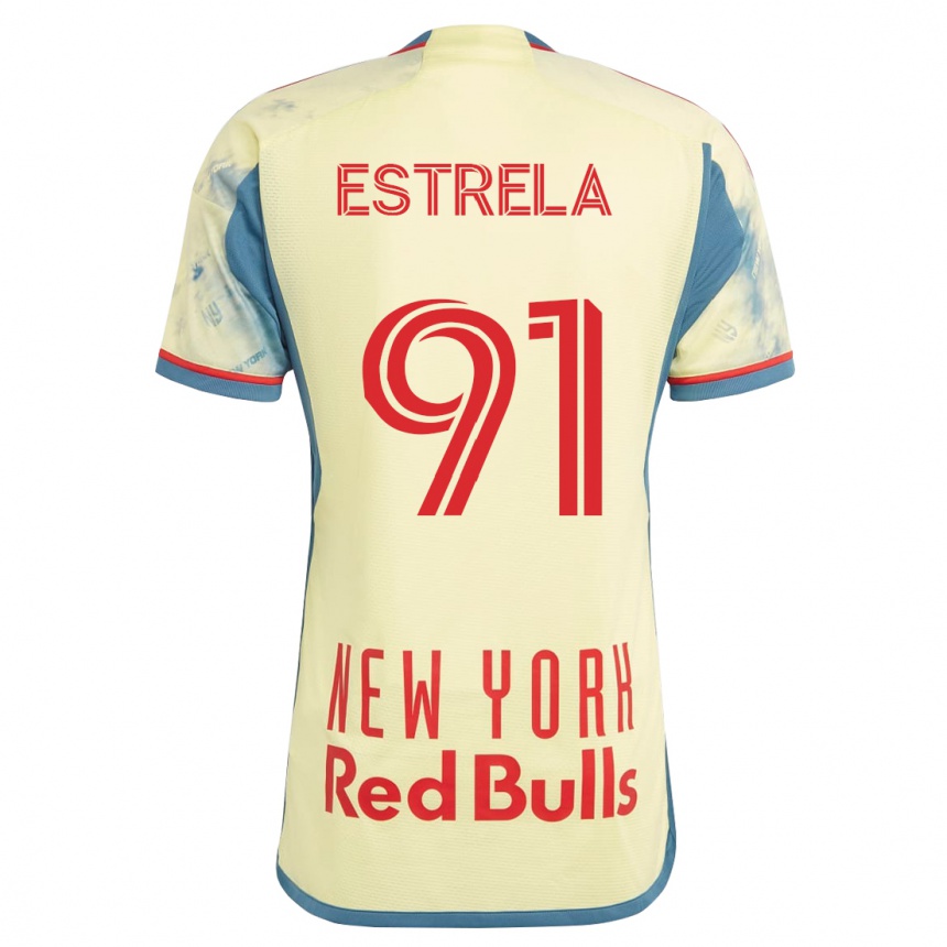 Vyrai Bento Estrela #91 Geltona Namų Marškinėliai 2023/24 T-Shirt