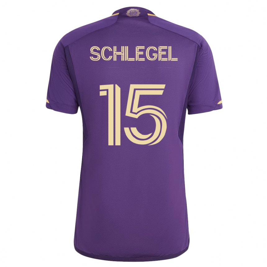 Vyrai Rodrigo Schlegel #15 Violetinė Namų Marškinėliai 2023/24 T-Shirt