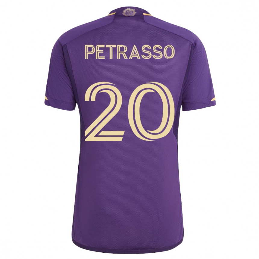 Vyrai Luca Petrasso #20 Violetinė Namų Marškinėliai 2023/24 T-Shirt