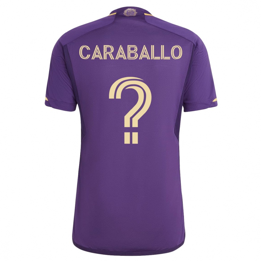 Vyrai Gustavo Caraballo #0 Violetinė Namų Marškinėliai 2023/24 T-Shirt
