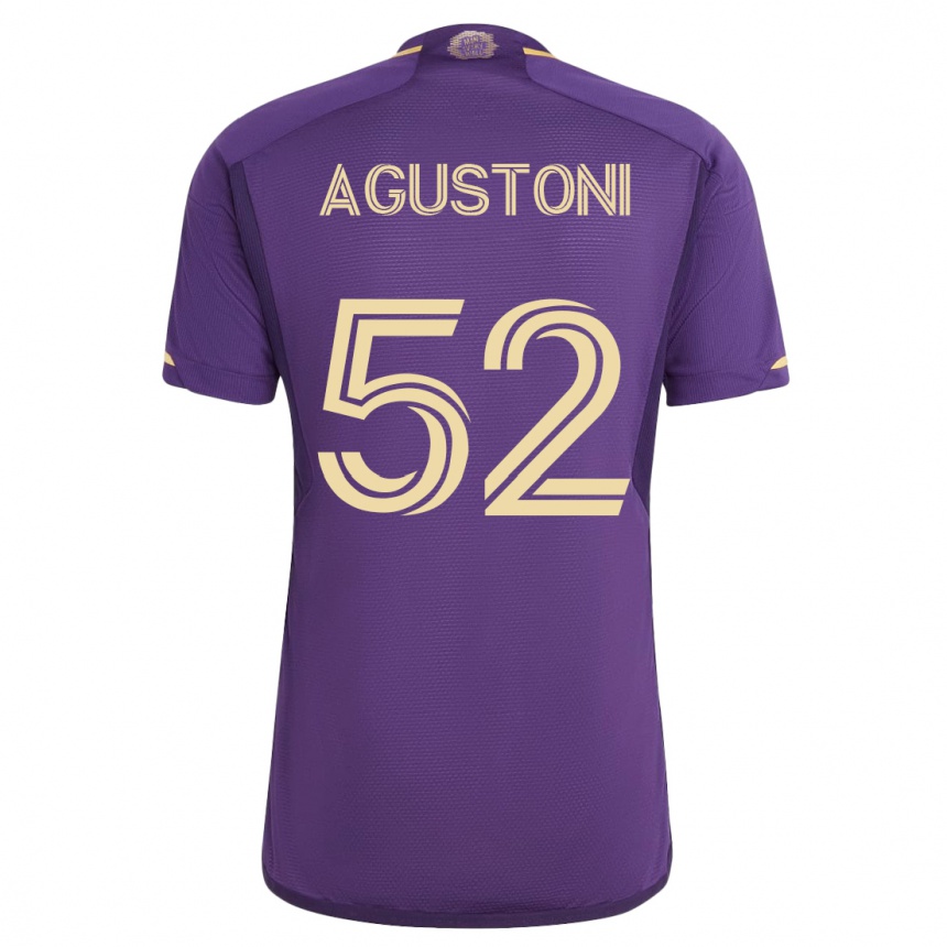 Vyrai Gonzalo Agustoni #52 Violetinė Namų Marškinėliai 2023/24 T-Shirt