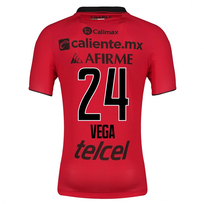 Vyrai Jesús Vega #24 Raudona Namų Marškinėliai 2023/24 T-Shirt