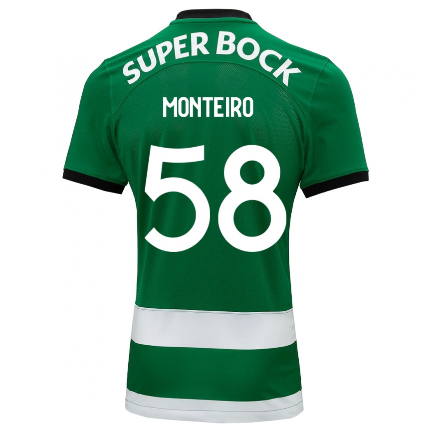 Vyrai David Monteiro #58 Žalias Namų Marškinėliai 2023/24 T-Shirt