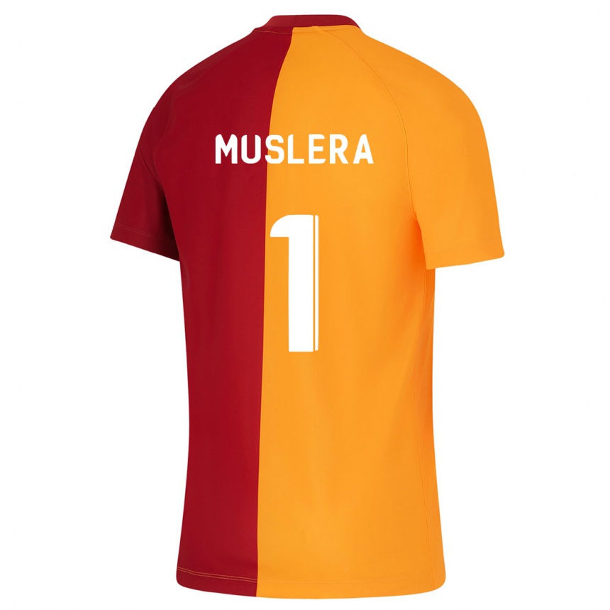 Vyrai Fernando Muslera #1 Oranžinė Namų Marškinėliai 2023/24 T-Shirt