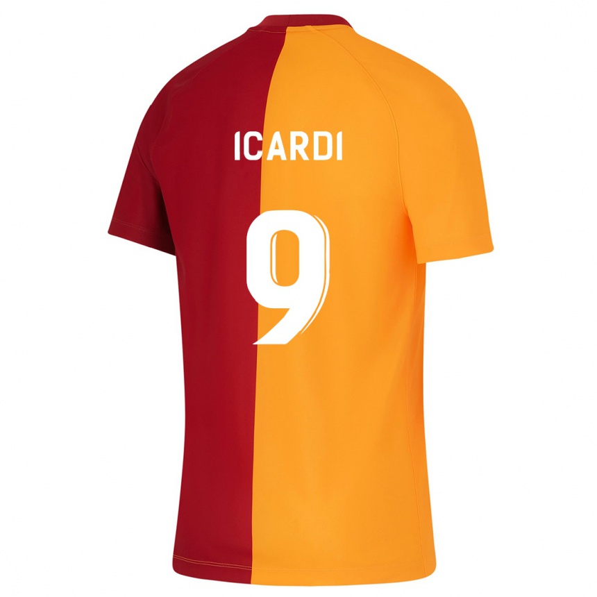 Vyrai Mauro Icardi #9 Oranžinė Namų Marškinėliai 2023/24 T-Shirt