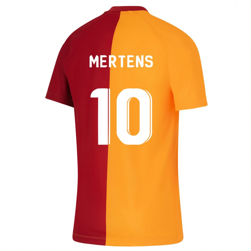 Vyrai Dries Mertens #10 Oranžinė Namų Marškinėliai 2023/24 T-Shirt