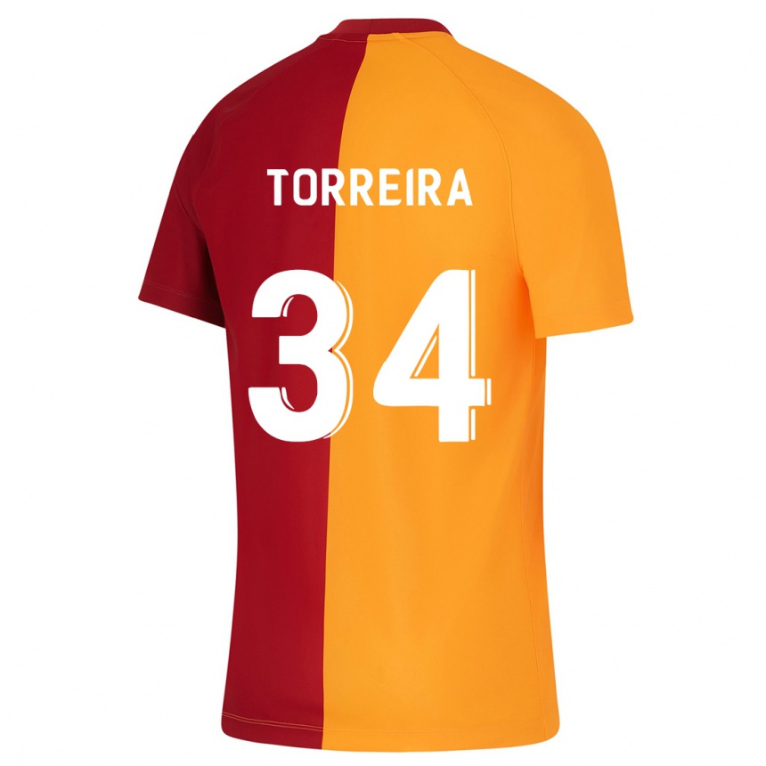 Vyrai Lucas Torreira #34 Oranžinė Namų Marškinėliai 2023/24 T-Shirt