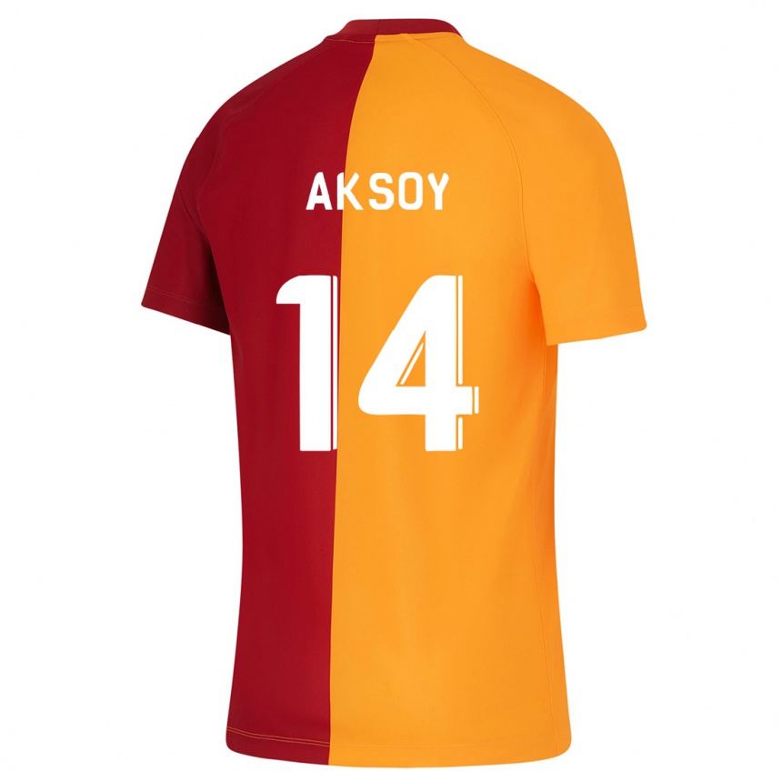 Vyrai Berkan Aksoy #14 Oranžinė Namų Marškinėliai 2023/24 T-Shirt