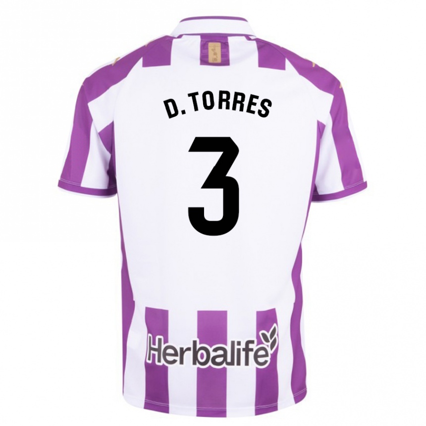 Vyrai David Torres #3 Violetinė Spalva Namų Marškinėliai 2023/24 T-Shirt