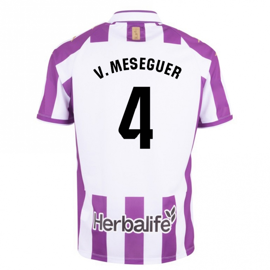 Vyrai Víctor Meseguer #4 Violetinė Spalva Namų Marškinėliai 2023/24 T-Shirt