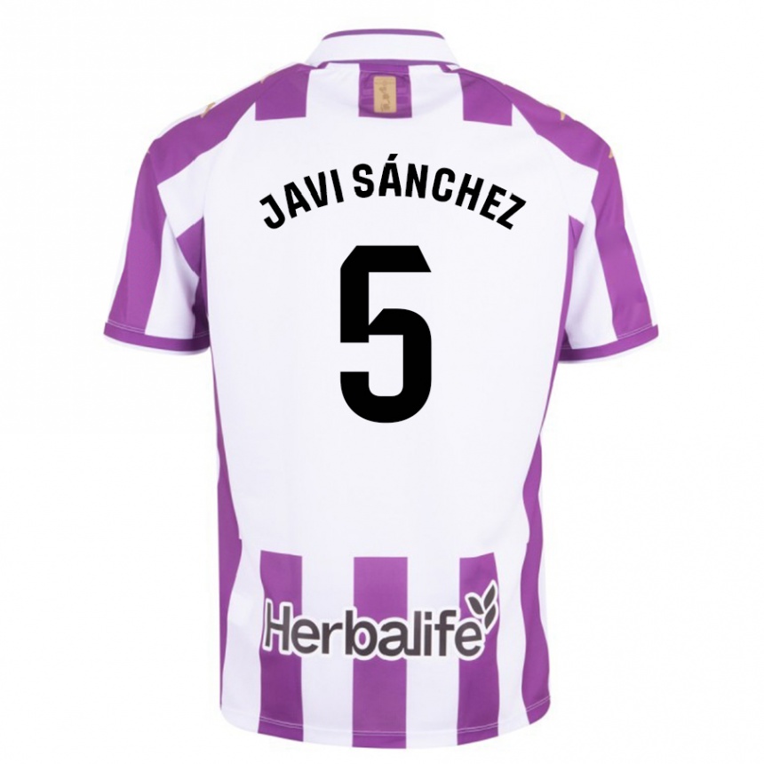 Vyrai Javi Sánchez #5 Violetinė Spalva Namų Marškinėliai 2023/24 T-Shirt