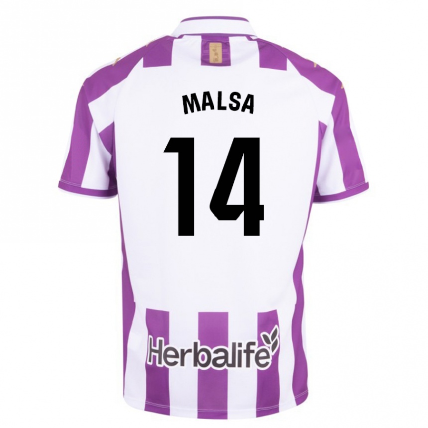 Vyrai Mickaël Malsa #14 Violetinė Spalva Namų Marškinėliai 2023/24 T-Shirt