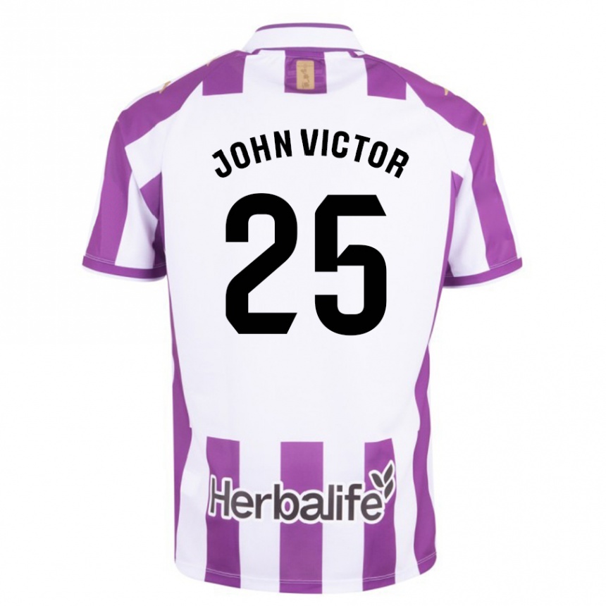 Vyrai John Victor #25 Violetinė Spalva Namų Marškinėliai 2023/24 T-Shirt