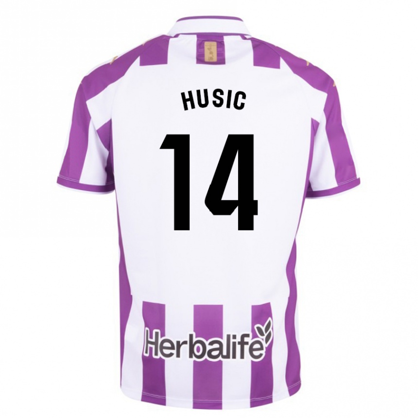 Vyrai Salih Husic #14 Violetinė Spalva Namų Marškinėliai 2023/24 T-Shirt