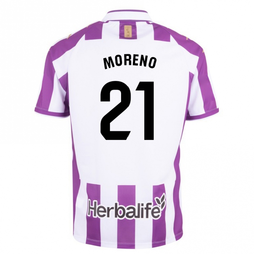 Vyrai Xavi Moreno #21 Violetinė Spalva Namų Marškinėliai 2023/24 T-Shirt