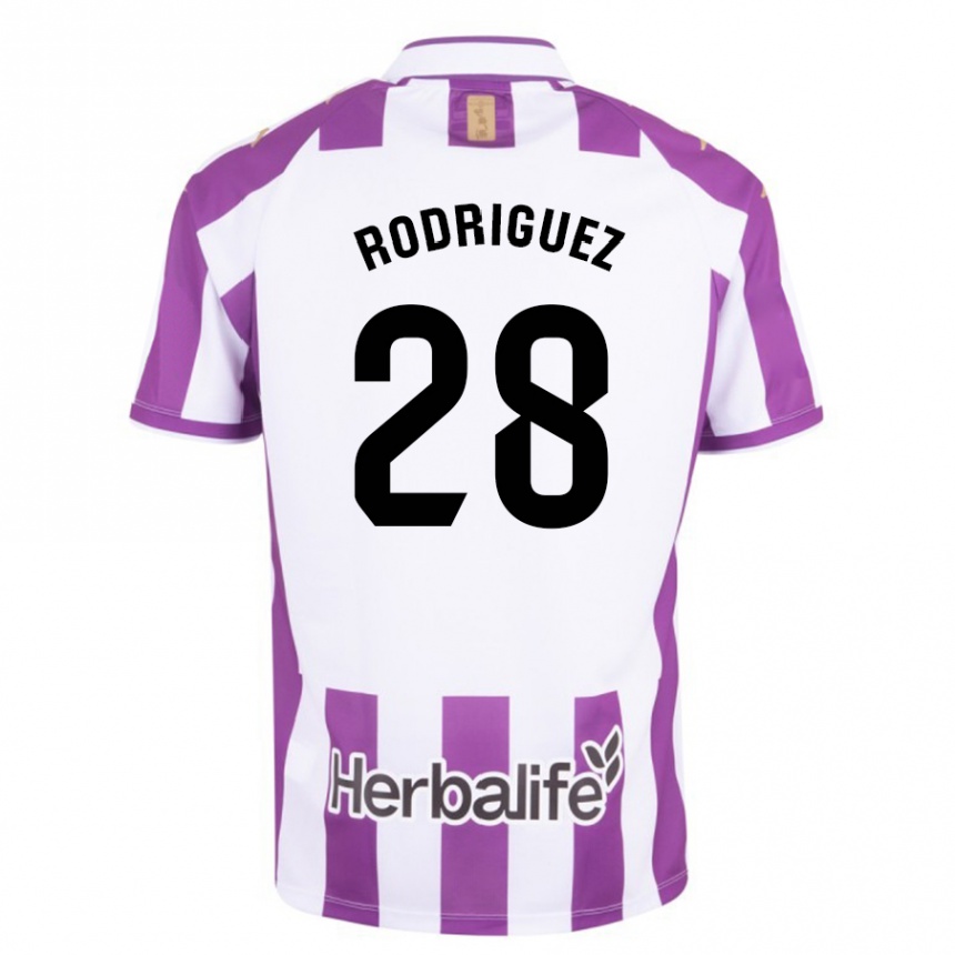 Vyrai Yago Rodríguez #28 Violetinė Spalva Namų Marškinėliai 2023/24 T-Shirt