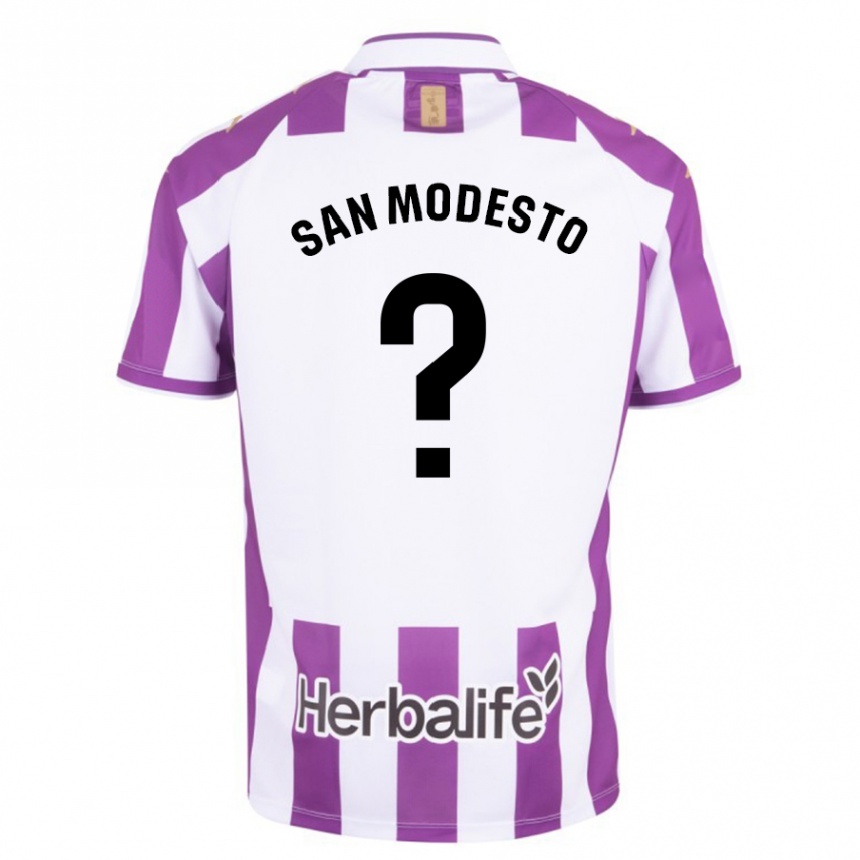 Vyrai Hugo San Modesto #0 Violetinė Spalva Namų Marškinėliai 2023/24 T-Shirt