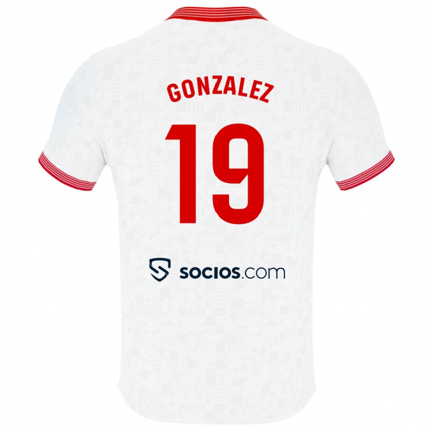 Vyrai Carlos González #19 Baltas Namų Marškinėliai 2023/24 T-Shirt