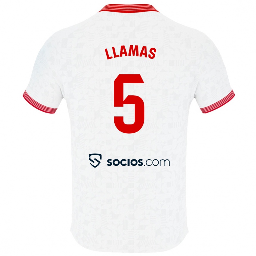 Vyrai Eva Llamas Hernández #5 Baltas Namų Marškinėliai 2023/24 T-Shirt