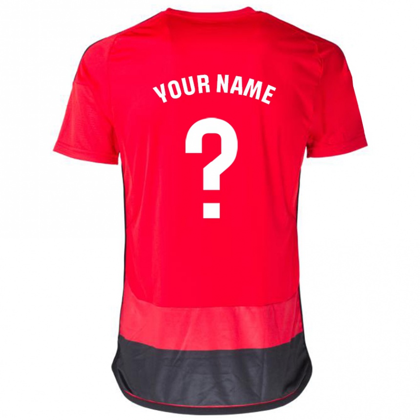 Vyrai Jūsų Vardas #0 Raudona Juoda Namų Marškinėliai 2023/24 T-Shirt